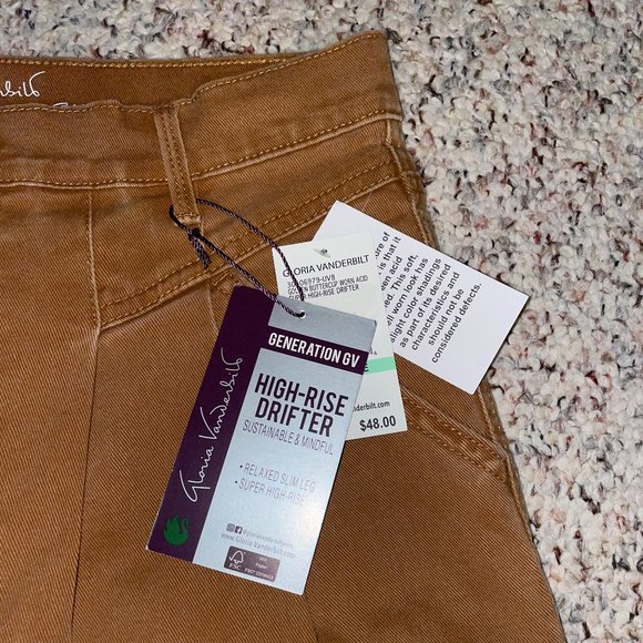 High-Rise Drifter Slim Leg Golden Buttercup Jeans Gloria Vanderbilt NWT - Picture 2 of 6